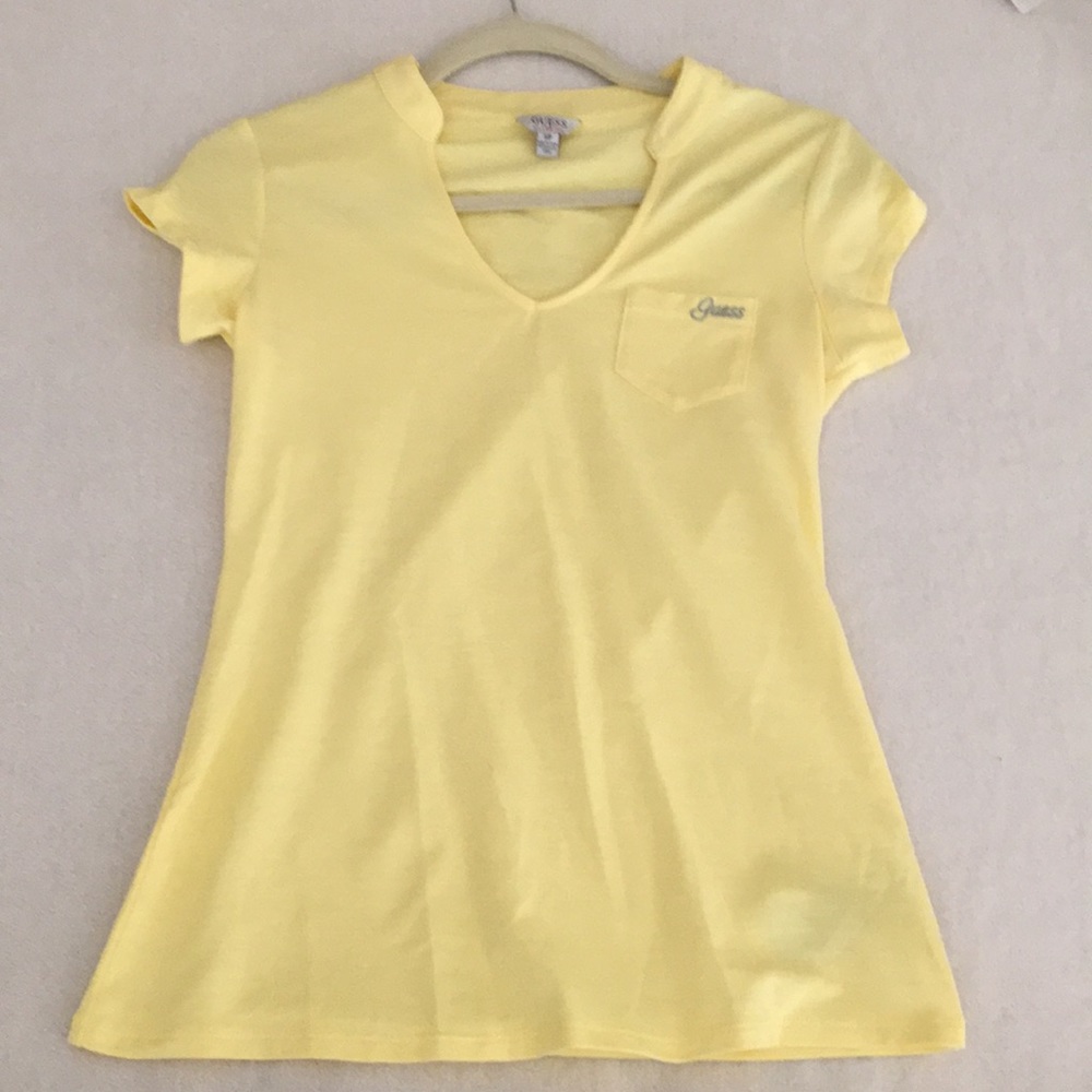 Guess small yellow top shirt women